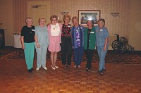  The chorus line! Delores [Olhousen] Peterson, Shirley [Jones] Blomquist, Barbara [Andersen] Jackson, Audrey [Lundberg] Goss, MaryLou [Dreyer] Merriam, Bev [Fagerlund] Lundholm, Barbara [Doidge] Beal