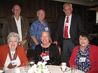  Standing: Richard Blomquist, 'Lucky' Murphy, Robert Motta ~~~ Sitting: Shirley [Jones] Blomquist, Mary Lou [Dreyer] Merriam, Carol [Josephsen] Motta