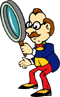 Man with magnifier